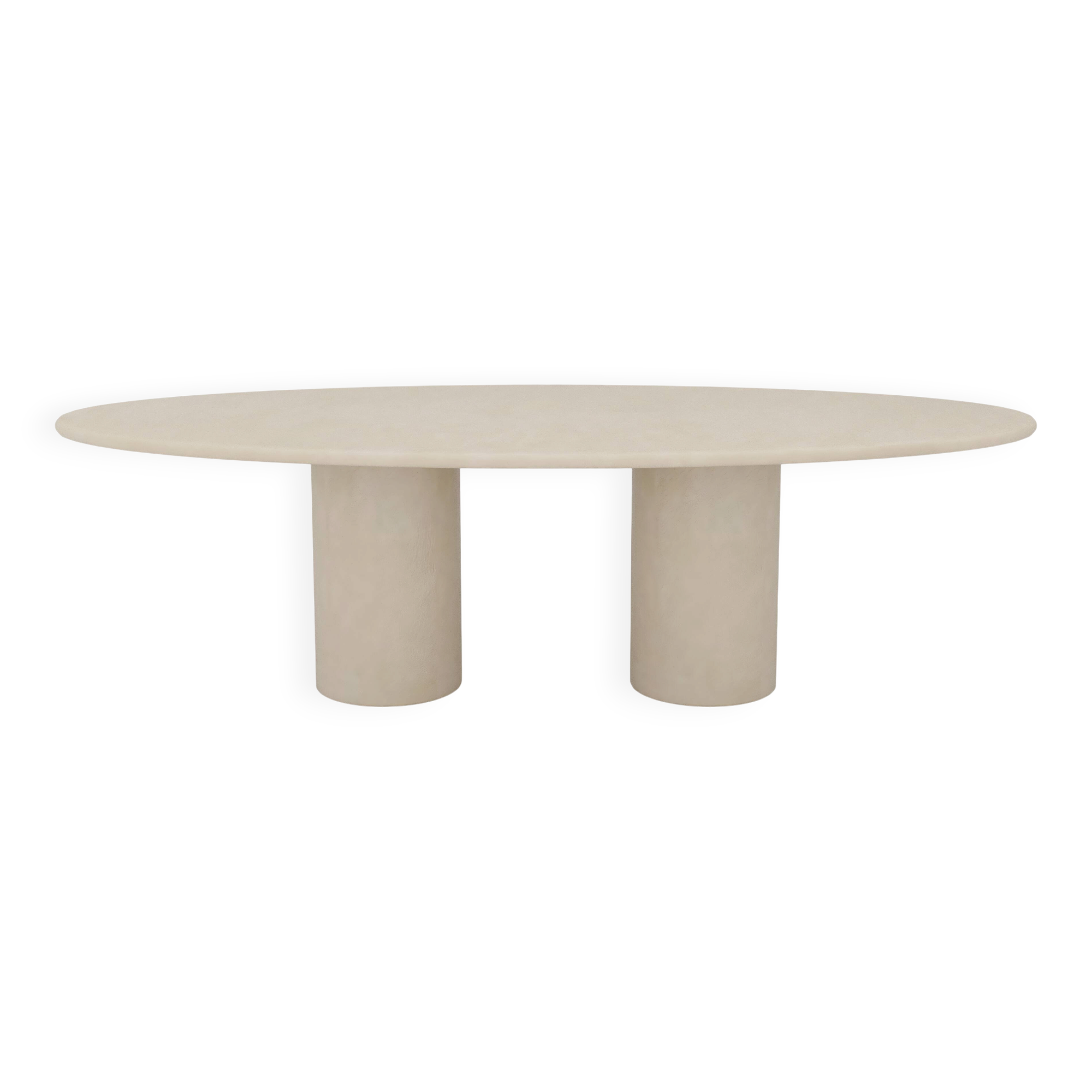 Handcrafted w/ Plaster - Textured Dining Table “Ellipsis” – Oval Shape 260