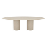 Handcrafted w/ Plaster - Textured Dining Table “Ellipsis” – Oval Shape 260