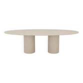 Handcrafted w/ Plaster - Textured Dining Table “Ellipsis” – Oval Shape 260
