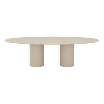 Handcrafted w/ Plaster - Textured Dining Table “Ellipsis” – Oval Shape 260