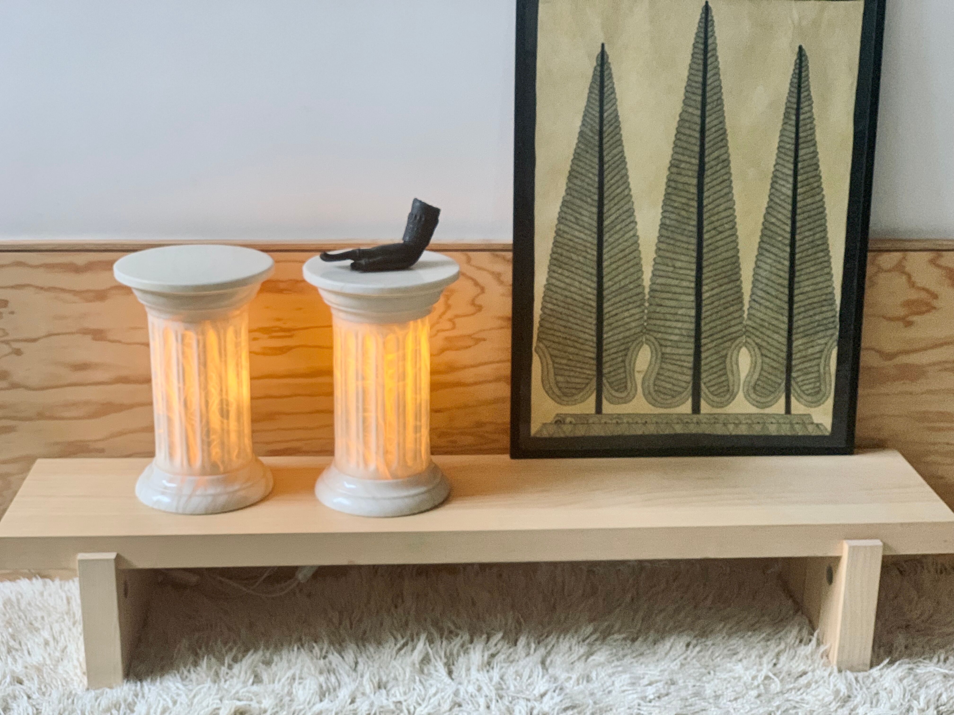 Pair of bright sofa ends