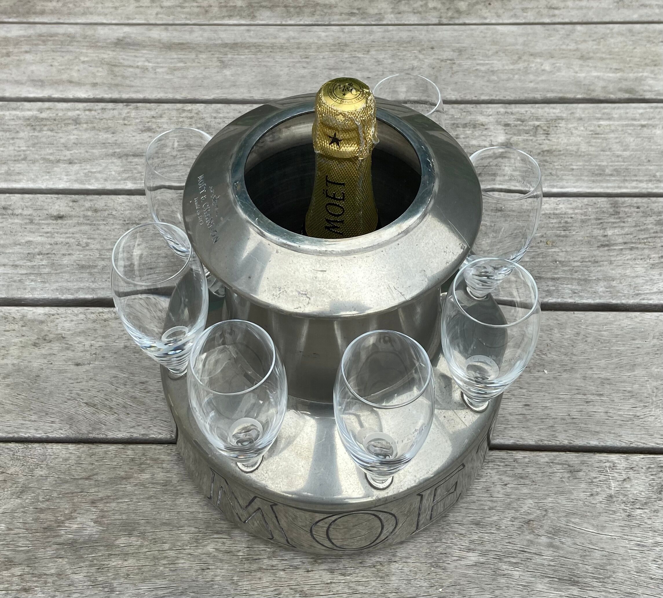 Moet&Chandon Vintage Champagne bucket and glasses