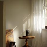 Danish Art Deco octagonal side table in birch with an inlaid top, 1940s.