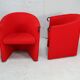 Paire de fauteuils Arflex rouges. Italie, circa 1980