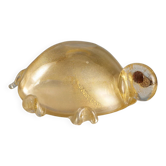 Glass ashtray in the shape of a turtle, Murano craftsmanship, vintage 20th century.