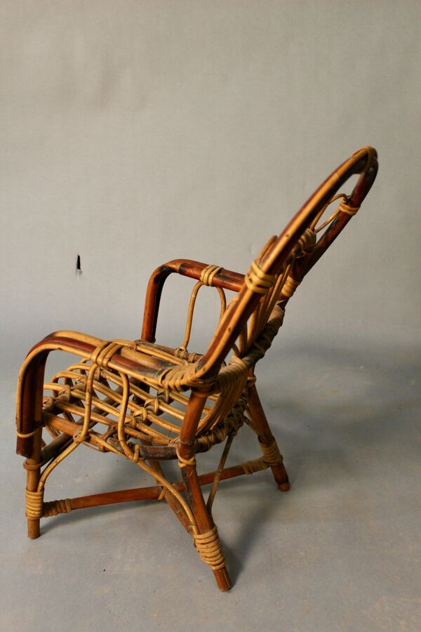 Fauteuil d'enfant en rotin  1900