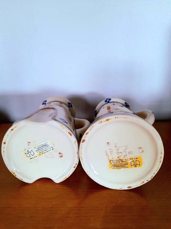 Pair of Polish ceramic candlesticks