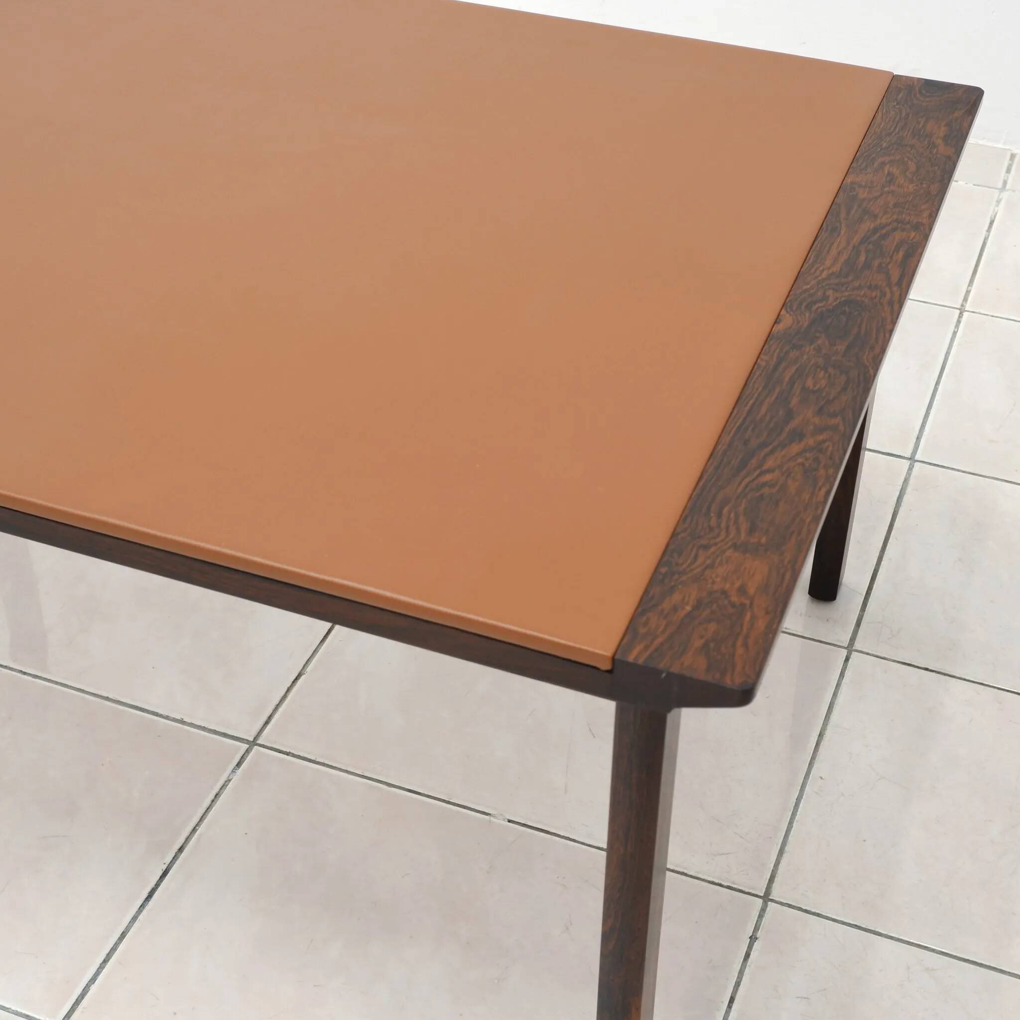 Rosewood and Leather Coffee Table by Hans Olsen