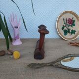 Coat rack 2 wooden hooks vintage