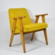 Original armchair type 366, designer J. Chierowski, yellow fabric, 1960s