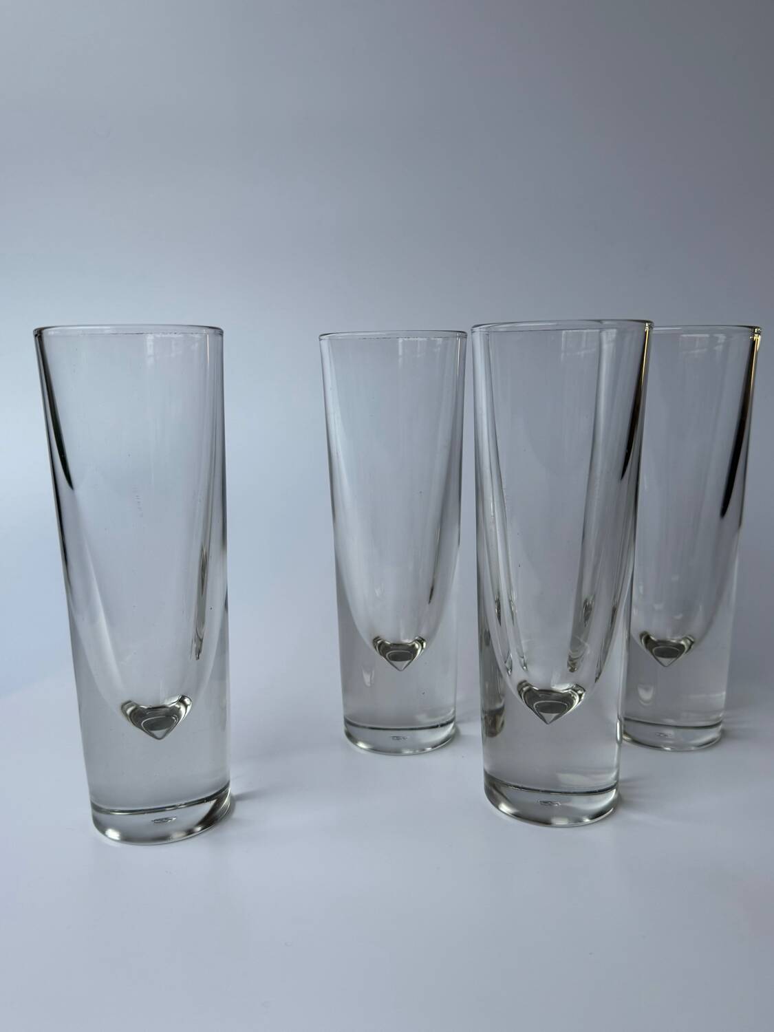 4 vintage Bullett glasses Carlo Moretti, Italy 1980