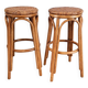 Vintage rattan and wicker bar stools