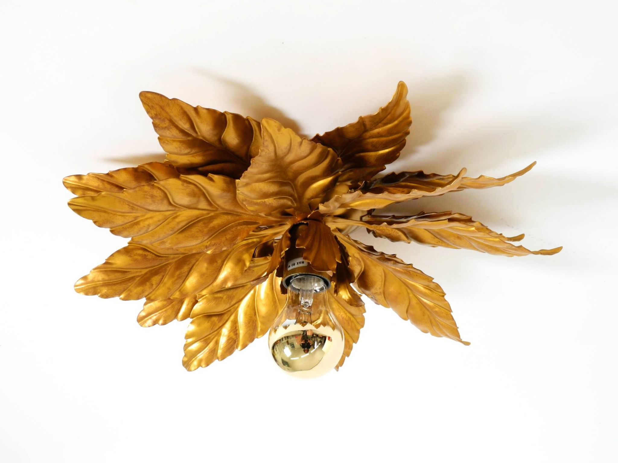 Rare large gold-plated Hans Kögl Florentine-style ceiling or wall lamp from