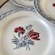 set of 5 Digoin Sarreguemines flat plates model Juliette / Nina Rosa 50s