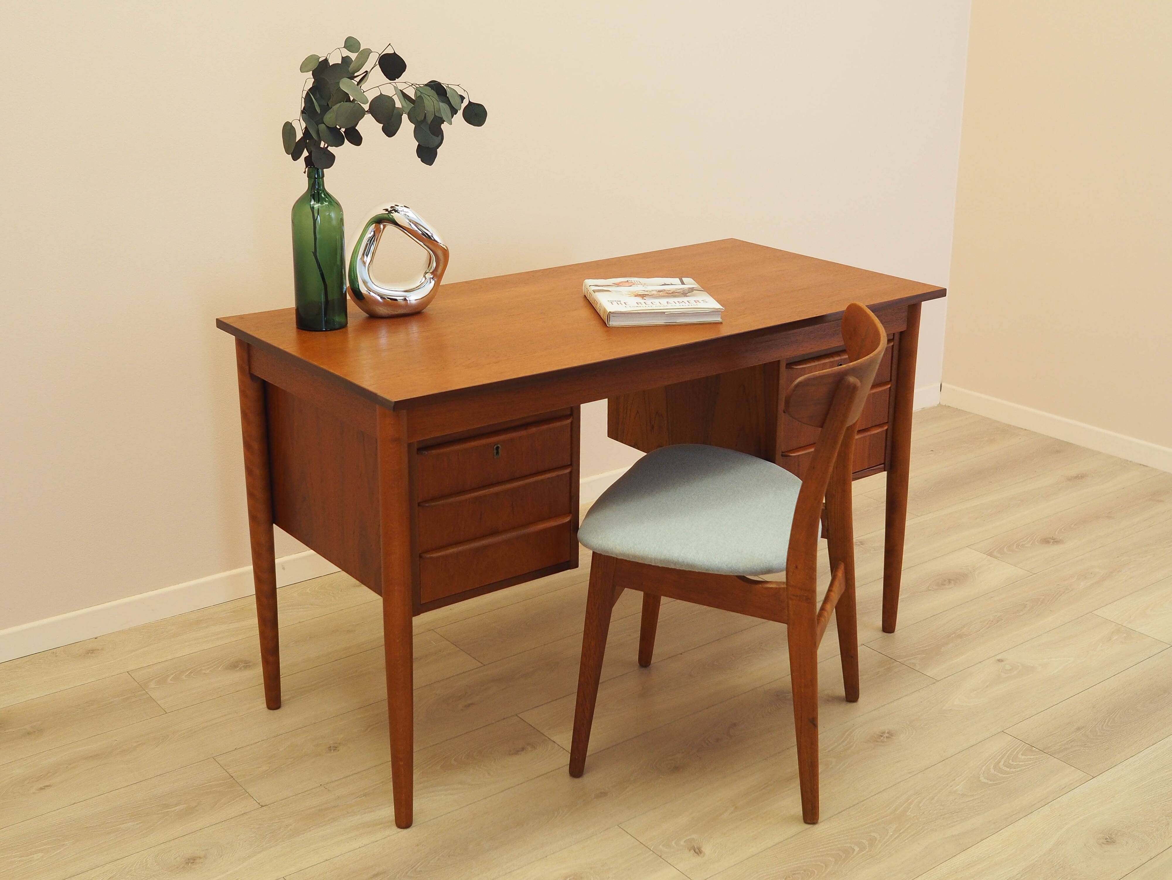Bureau en teck avec tiroirs, Danemark, années 1970