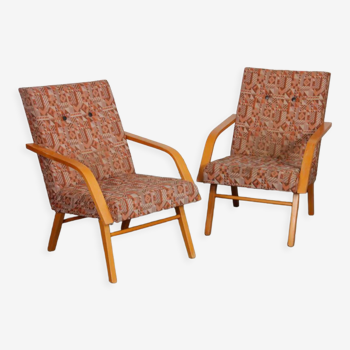 Paire de fauteuils en bois des années 1970