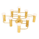 1 of 2 Sciolari Leola wall-mounted ceiling light in brass, Germany, 1970s