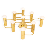 1 of 2 Sciolari Leola wall-mounted ceiling light in brass, Germany, 1970s