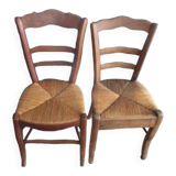 2 old straw chairs