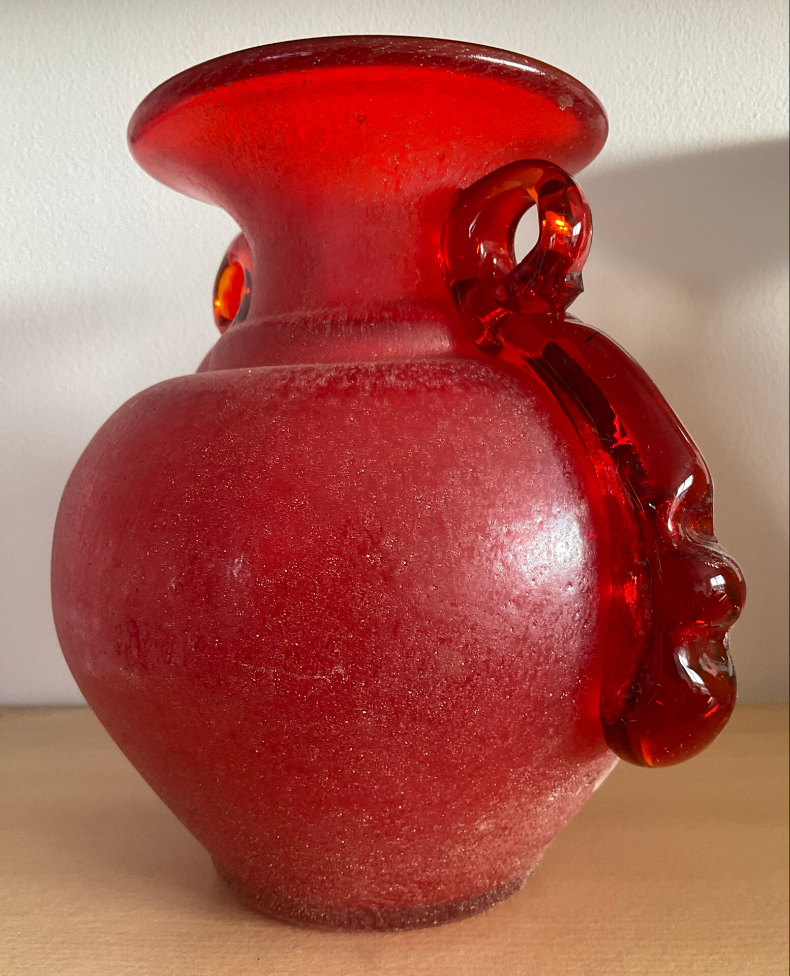 Vintage Murano glass amphora vase