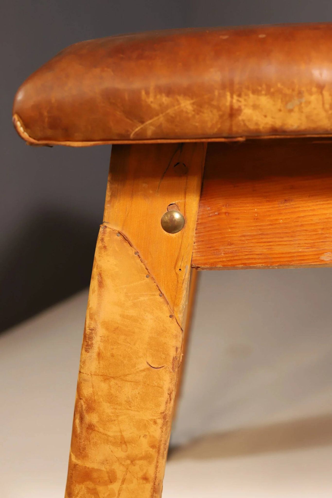 Gym bench vintage wood 1950s Czechoslovakia