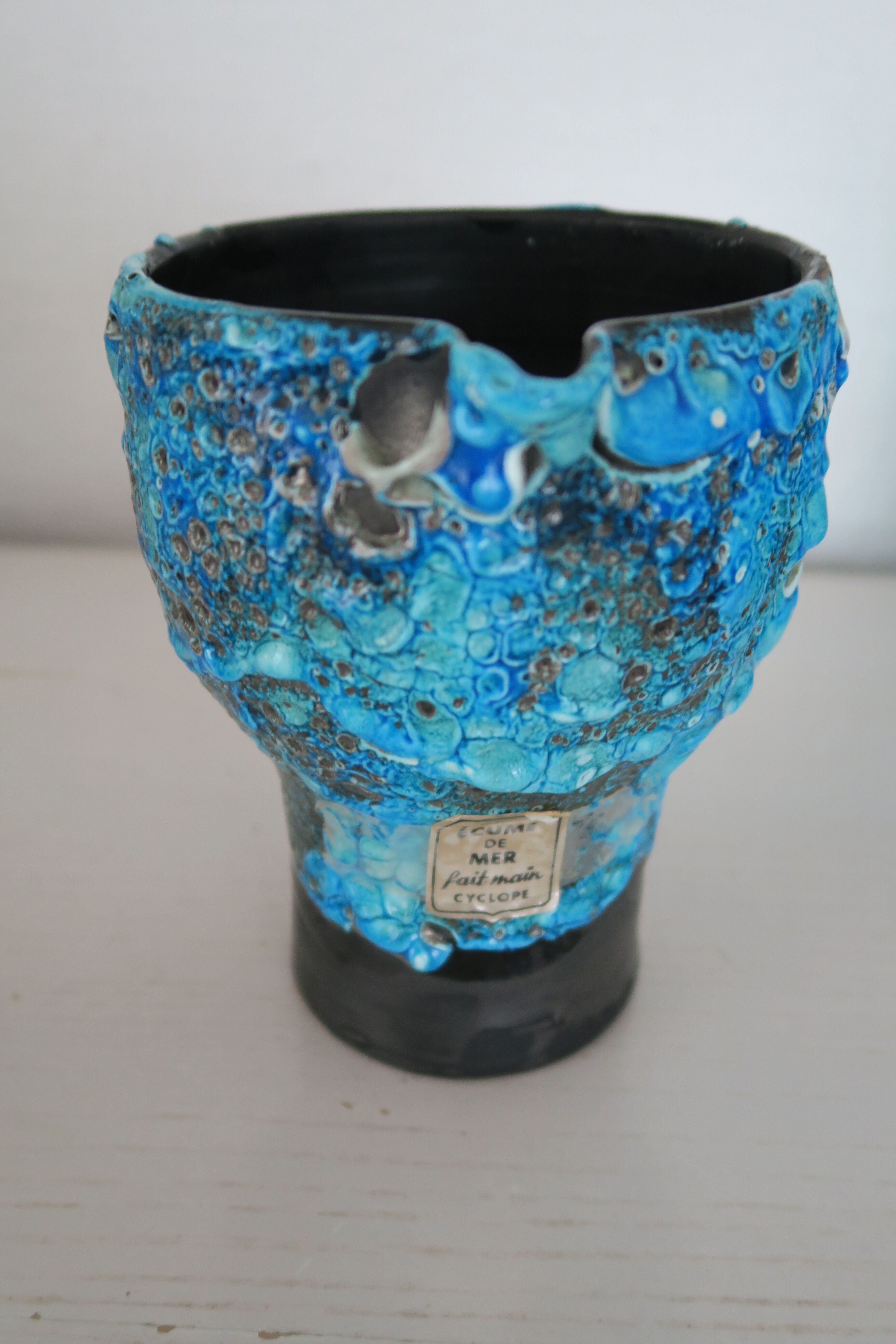Vintage handmade seafoam vase/pitcher from the Cyclops workshop, 1950s-60s