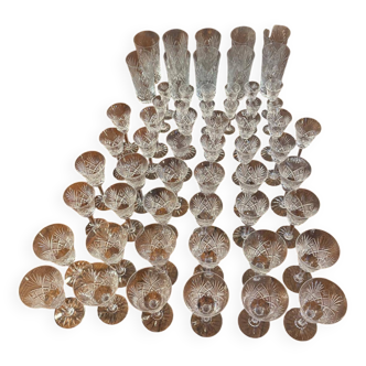 Set of 59 st louis style crystal glasses