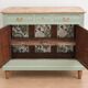 Antique art deco buffet in solid oak – pure lizard green & paint and natural wood – 121 cm