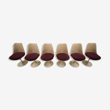 Série de 6 chaises Tulip de Saarinen pour Knoll International