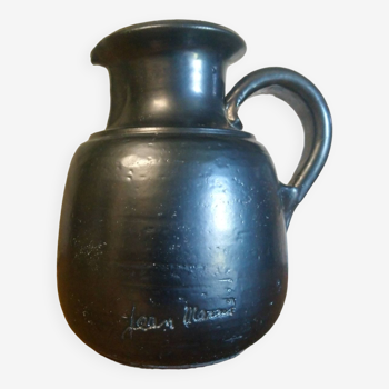 Black enameled ceramic pitcher "Jean Marais"