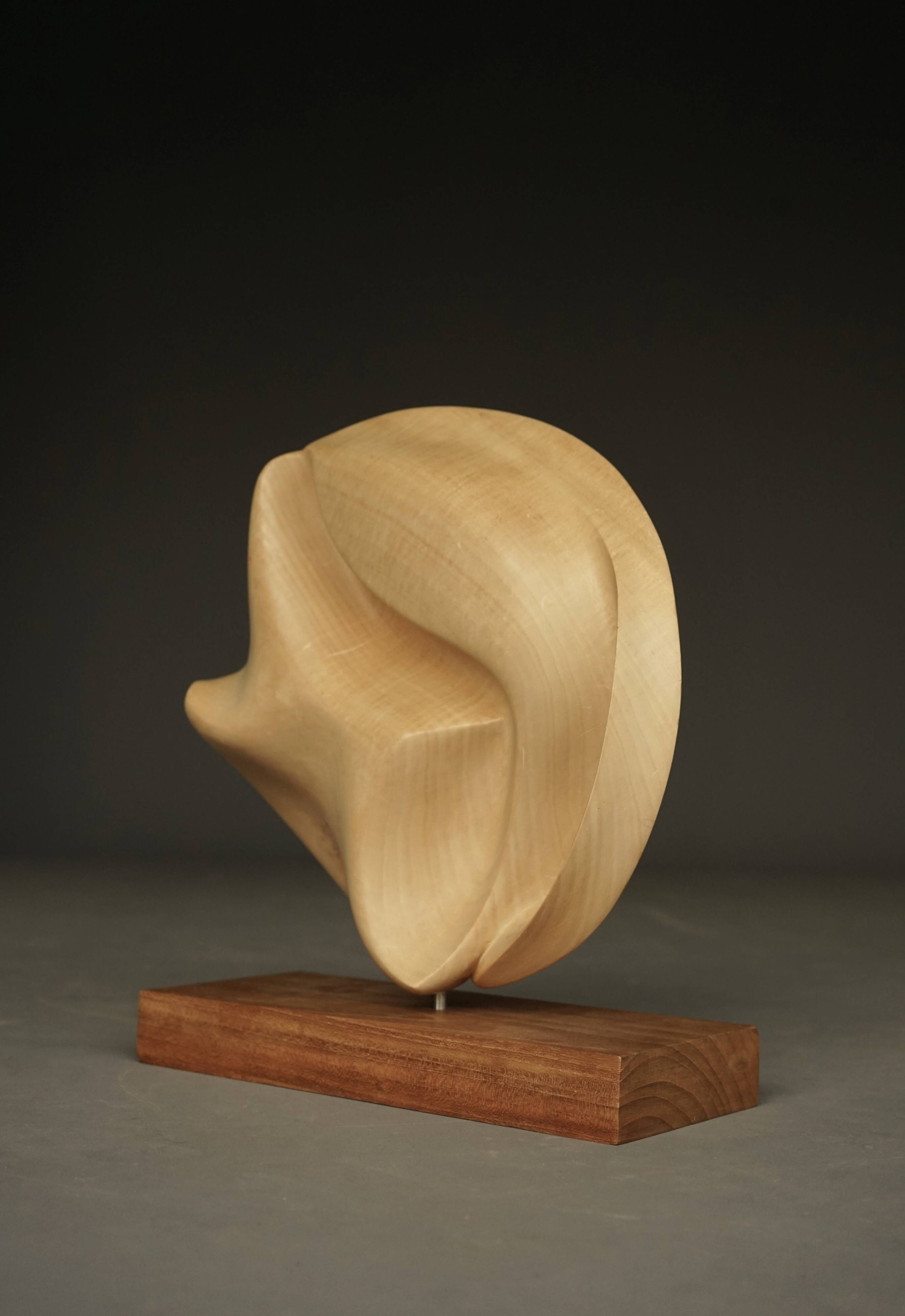 1980s carved applewood Abstract Sculpture