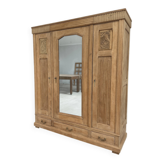 Large Art Deco oak wardrobe (renovated)