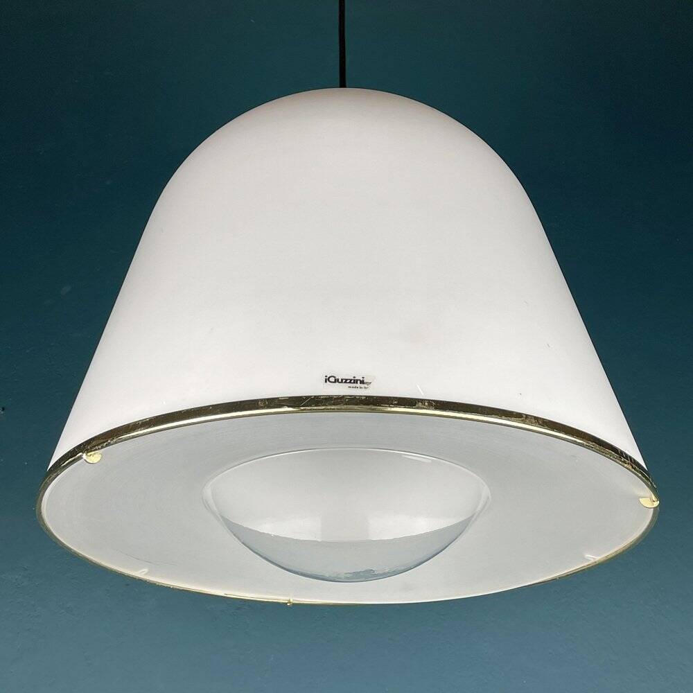 White Italian suspension lamp Kuala by Franco Bresciani for Guzzini Italy, 1970s.