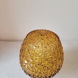 Bedside lamp in amber glass and brass