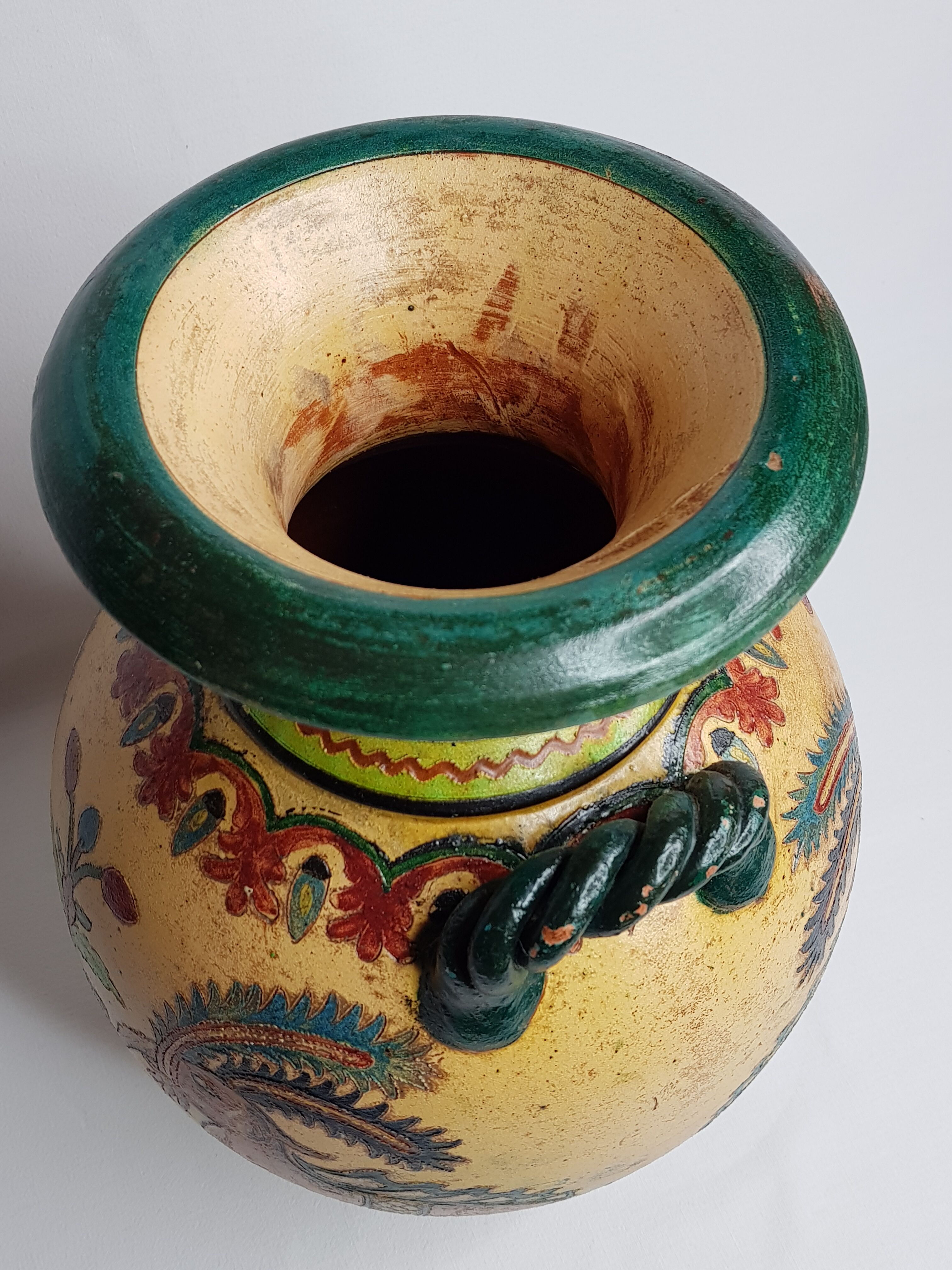Vase amphore "Arno Montopoli Italia" années 30 au décor de Chimères