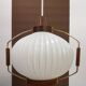 Vintage hanging in opaline and wood 60s