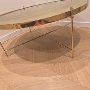 Round golden mirrored retro coffee table