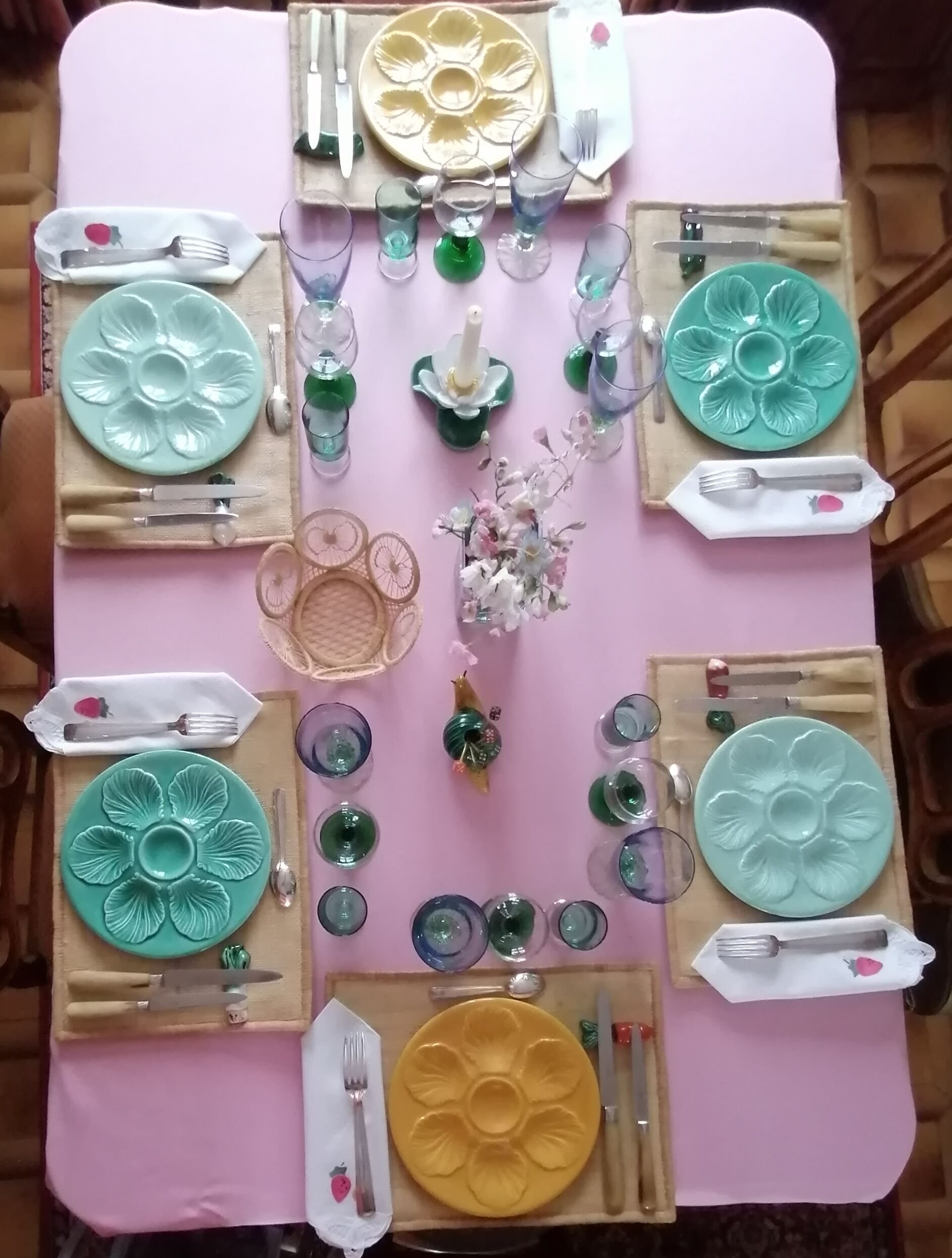 6 assiettes à huîtres pastels proceram