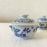 Two fine earthenware cream pots, Japanese service, Creil and Montereau, 19th century