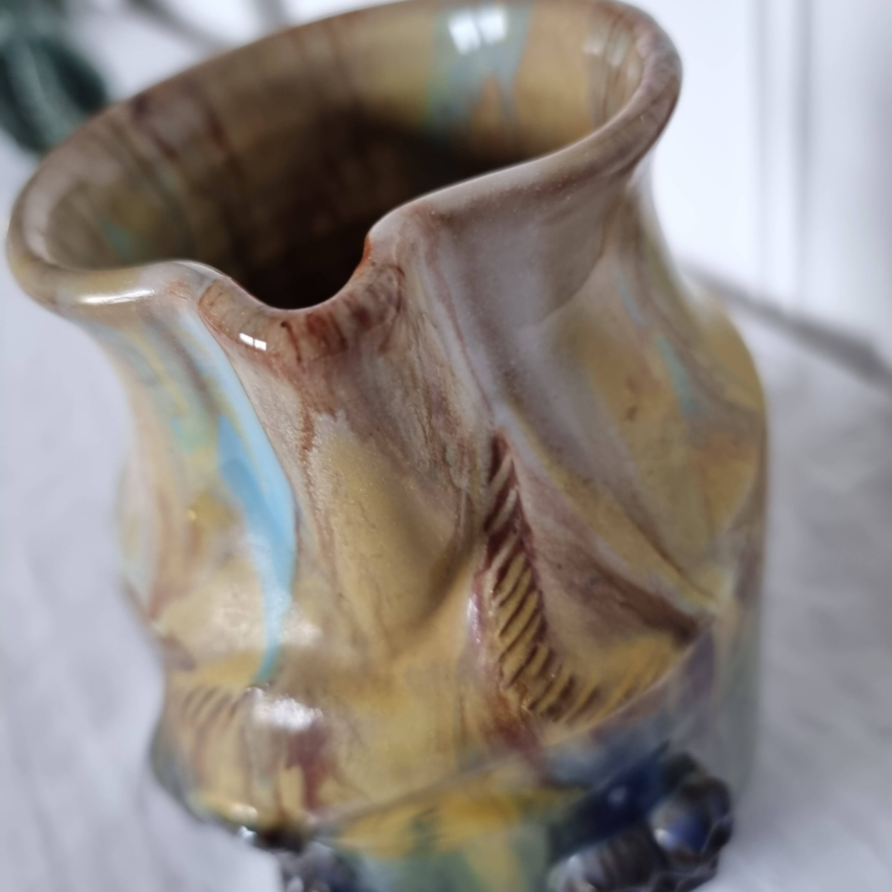 Rare Antique Ceramic or Glass Pitcher Imitation Remueed Gumnut & Gum