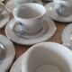 17 hand-painted stoneware coffee cups and saucers (ideal for professional use)