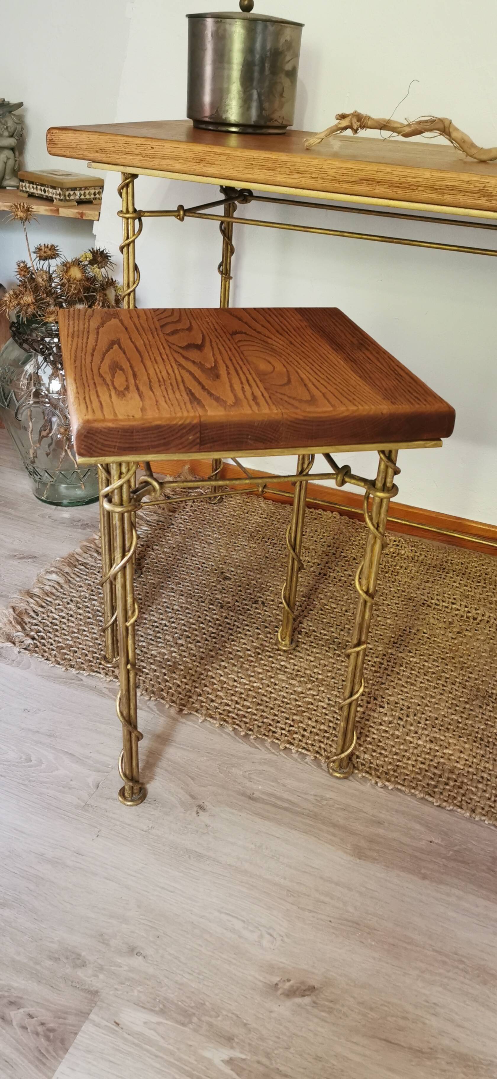 Console et table d'appoint en fer forgé imitant le lierre