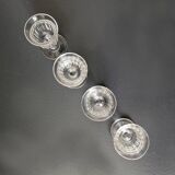 Vintage set of 4 hollow-ribbed tulip liqueur glasses