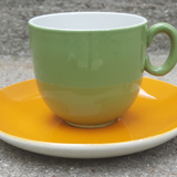 6 coffee cups and saucers, vintage 60s
