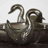 Silver metal swan cup