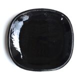 Empty pocket or wall plate in black ceramic by Marcel Giraud