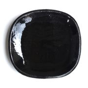Vide poche ou plat mural en céramique noire de Marcel Giraud