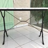 Marble and cast iron bistro table