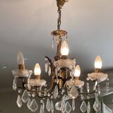 5-light bronze chandelier with glass tassels