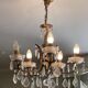 5-light bronze chandelier with glass tassels